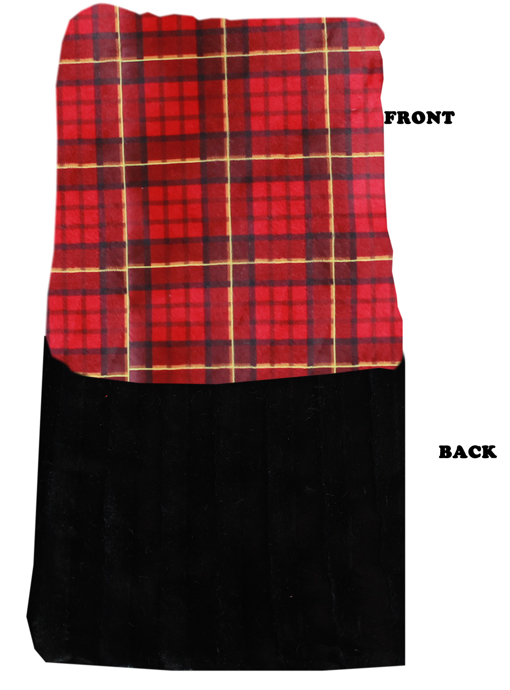 Luxurious Plush Carrier Blanket Red Plaid